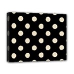 Polka Dots - Pearl Brown on Black Canvas 10  x 8  (Stretched)