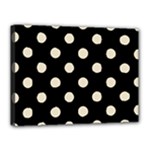 Polka Dots - Pearl Brown on Black Canvas 16  x 12  (Stretched)
