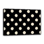 Polka Dots - Pearl Brown on Black Canvas 18  x 12  (Stretched)
