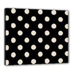 Polka Dots - Pearl Brown on Black Canvas 24  x 20  (Stretched)