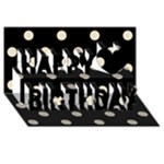 Polka Dots - Pearl Brown on Black Happy Birthday 3D Greeting Card (8x4)
