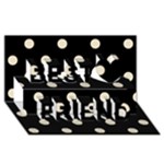 Polka Dots - Pearl Brown on Black Best Friends 3D Greeting Card (8x4)