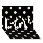 Polka Dots - Pearl Brown on Black BOY 3D Greeting Card (7x5)