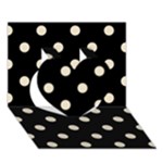 Polka Dots - Pearl Brown on Black Heart 3D Greeting Card (7x5)