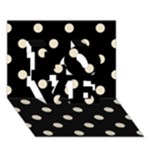Polka Dots - Pearl Brown on Black LOVE 3D Greeting Card (7x5)