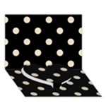 Polka Dots - Pearl Brown on Black Heart Bottom 3D Greeting Card (7x5)