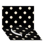 Polka Dots - Pearl Brown on Black Circle Bottom 3D Greeting Card (7x5)