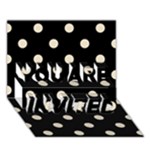 Polka Dots - Pearl Brown on Black YOU ARE INVITED 3D Greeting Card (7x5)