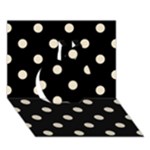 Polka Dots - Pearl Brown on Black Apple 3D Greeting Card (7x5)