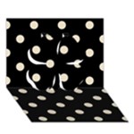 Polka Dots - Pearl Brown on Black Clover 3D Greeting Card (7x5)