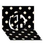 Polka Dots - Pearl Brown on Black Peace Sign 3D Greeting Card (7x5)