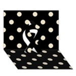 Polka Dots - Pearl Brown on Black Ribbon 3D Greeting Card (7x5)
