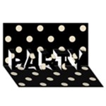 Polka Dots - Pearl Brown on Black PARTY 3D Greeting Card (8x4)