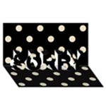 Polka Dots - Pearl Brown on Black SORRY 3D Greeting Card (8x4)