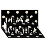 Polka Dots - Pearl Brown on Black Best Wish 3D Greeting Card (8x4)