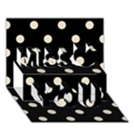 Polka Dots - Pearl Brown on Black Miss You 3D Greeting Card (7x5)