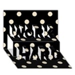 Polka Dots - Pearl Brown on Black WORK HARD 3D Greeting Card (7x5)