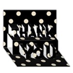 Polka Dots - Pearl Brown on Black THANK YOU 3D Greeting Card (7x5)