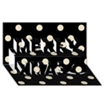 Polka Dots - Pearl Brown on Black Merry Xmas 3D Greeting Card (8x4)