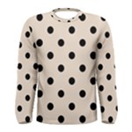Polka Dots - Black on Almond Brown Men s Long Sleeve T-shirt