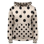 Polka Dots - Black on Almond Brown Women s Pullover Hoodie