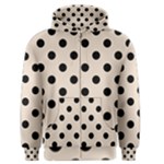 Polka Dots - Black on Almond Brown Men s Zipper Hoodie