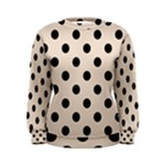 Polka Dots - Black on Almond Brown Women s Sweatshirt