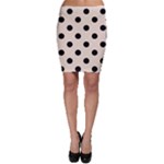 Polka Dots - Black on Almond Brown Bodycon Skirt