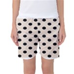 Polka Dots - Black on Almond Brown Women s Basketball Shorts