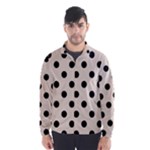 Polka Dots - Black on Almond Brown Wind Breaker (Men)