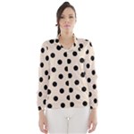 Polka Dots - Black on Almond Brown Wind Breaker (Women)