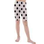 Polka Dots - Black on Almond Brown Kid s Mid Length Swim Shorts