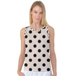 Polka Dots - Black on Almond Brown Women s Basketball Tank Top