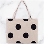Polka Dots - Black on Almond Brown Mini Tote Bag