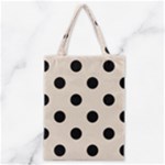 Polka Dots - Black on Almond Brown Classic Tote Bag