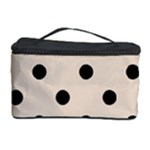 Polka Dots - Black on Almond Brown Cosmetic Storage Case