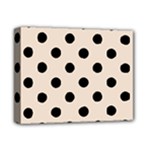 Polka Dots - Black on Almond Brown Deluxe Canvas 14  x 11  (Stretched)