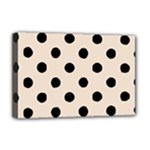 Polka Dots - Black on Almond Brown Deluxe Canvas 18  x 12  (Stretched)