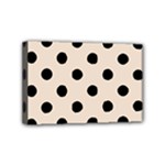 Polka Dots - Black on Almond Brown Mini Canvas 6  x 4  (Stretched)