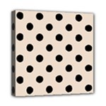Polka Dots - Black on Almond Brown Mini Canvas 8  x 8  (Stretched)