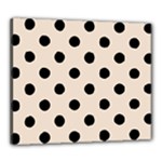 Polka Dots - Black on Almond Brown Canvas 24  x 20  (Stretched)