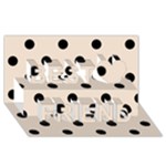 Polka Dots - Black on Almond Brown Best Friends 3D Greeting Card (8x4)