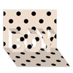 Polka Dots - Black on Almond Brown BOY 3D Greeting Card (7x5)