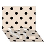 Polka Dots - Black on Almond Brown LOVE Bottom 3D Greeting Card (7x5)