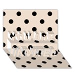 Polka Dots - Black on Almond Brown YOU ARE INVITED 3D Greeting Card (7x5)