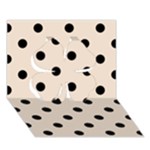Polka Dots - Black on Almond Brown Clover 3D Greeting Card (7x5)