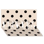 Polka Dots - Black on Almond Brown BEST BRO 3D Greeting Card (8x4)
