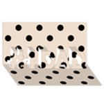 Polka Dots - Black on Almond Brown #1 DAD 3D Greeting Card (8x4)