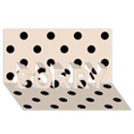 Polka Dots - Black on Almond Brown SORRY 3D Greeting Card (8x4)