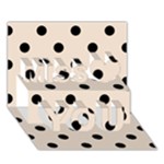 Polka Dots - Black on Almond Brown Miss You 3D Greeting Card (7x5)